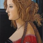 Portretje van een dame, Botticelli in tempera